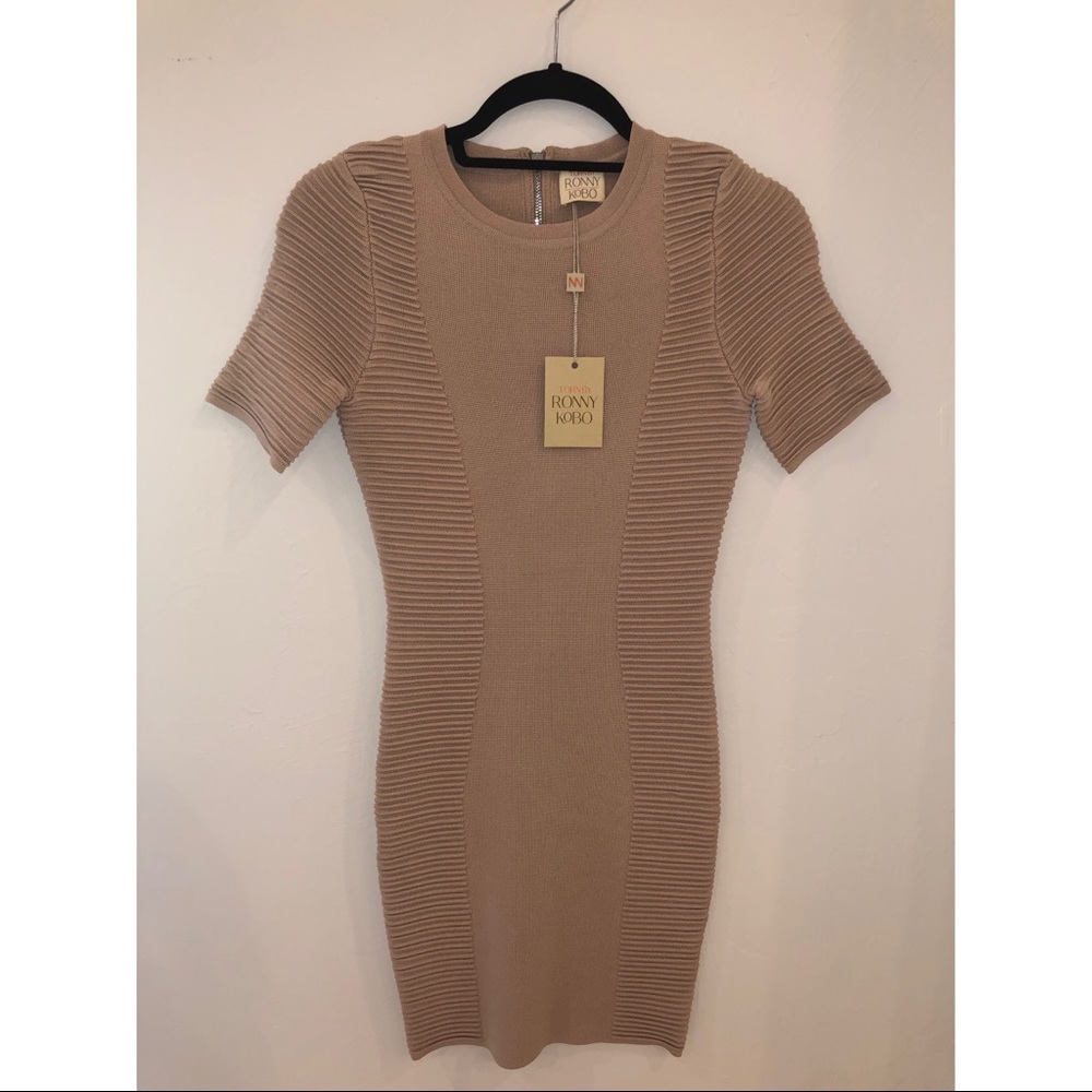 Torn By Ronny Kobo Rib Knit Bodycon Dress EUC C1